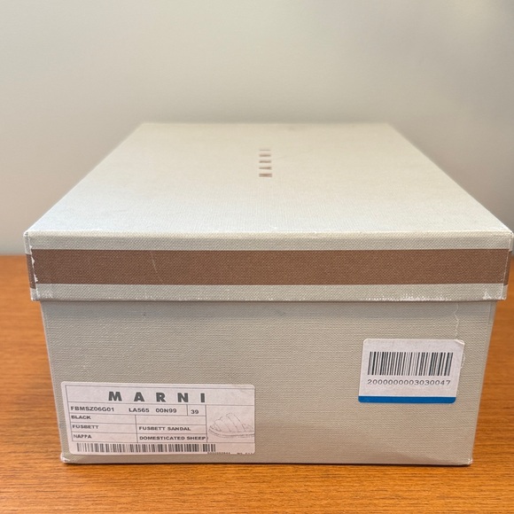 Marni Fusbett Leather Sheepskin Slides - Picture 3 of 5